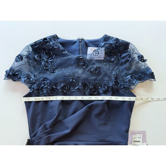 NWT JS Collections Women's Laney Soutache Yoke Gown in Navy Size 6 - Picture 14 of 16